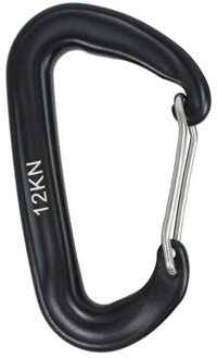 1 Pcs Duurzaam 12KN D Karabijnhaak Sleutel Aluminium Draad Gate Lente Clip Vergrendeling Rugzak Hangmat Camping Wandelen Klimmen Apparatuur zwart