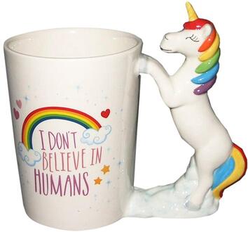 1 Pcs Eenhoorn Mokken Cartoon Porselein 3D Handgeschilderd Keramische Leuke Grappige Dier Water Kopje Koffie Mok Voor Thuis Drinkware