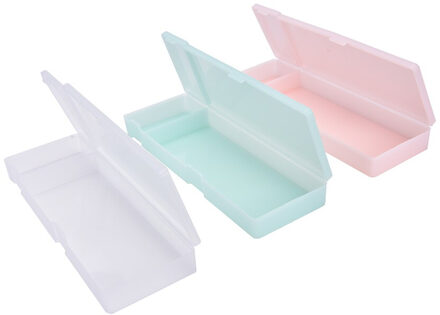 1 Pcs Eenvoudige & Praktische Mooie Pen Doos Transparant Pp Plastic Coin Tassen Makeup Box roze Size L