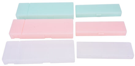 1 Pcs Eenvoudige & Praktische Mooie Pen Doos Transparant Pp Plastic Coin Tassen Makeup Box wit Size L