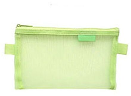 1 Pcs Eenvoudige Transparante Mesh Etui Organizer Pen Tassen Pouch Potlood Tas Pencilcase School Supply Kawaii Briefpapier groot groen