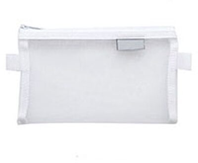 1 Pcs Eenvoudige Transparante Mesh Etui Organizer Pen Tassen Pouch Potlood Tas Pencilcase School Supply Kawaii Briefpapier groot wit