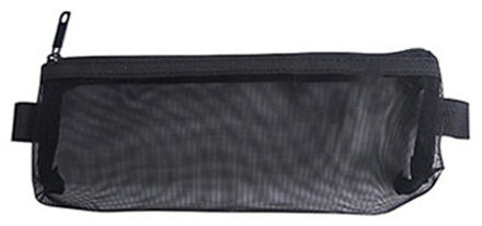 1 Pcs Eenvoudige Transparante Mesh Etui Organizer Pen Tassen Pouch Potlood Tas Pencilcase School Supply Kawaii Briefpapier klein zwart