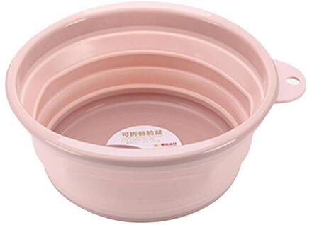 1 Pcs Folding Emmer Wastafel Outdoor Draagbare Camping Groente Fruit Opvouwbare Schoonmaken Bassin Reizen Roze