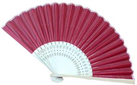 1 Pcs Folding Fan Effen Kleur Chinese Stijl Hand Held Fan Bamboe Zijde Vouwen Fan Party Wedding Decor Ambachten Zomer fans 2