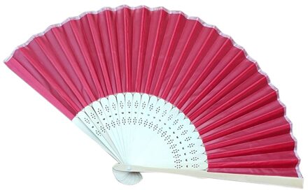 1 Pcs Folding Fan Effen Kleur Chinese Stijl Hand Held Fan Bamboe Zijde Vouwen Fan Party Wedding Decor Ambachten Zomer fans 6