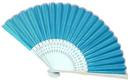 1 Pcs Folding Fan Effen Kleur Chinese Stijl Hand Held Fan Bamboe Zijde Vouwen Fan Party Wedding Decor Ambachten Zomer fans 8