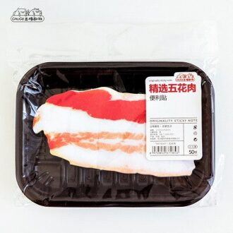 1 Pcs Funny Voedingsmiddelen Biefstuk Zalm Brood Sticky Note Planner Stickers Memo Pad Briefpapier