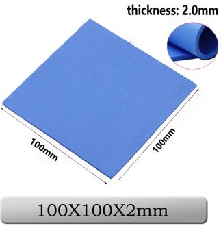 1 Pcs Gdstime 100 Mm X 100 Mm X 2 Mm 0.2 Cm 100X100X2 Mm Dikte blauw Thermisch Geleidende Siliconen Pad