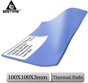 1 Pcs Gdstime 100X3 Mm 3 Mm Dikte Blue Thermal Pad Cpu Heatsink Pad 100X100X3 Mm 0.3 Cm Cooling Geleidende Siliconen Thermische