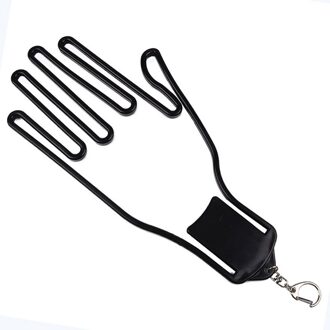 1 Pcs Golf Handschoen Houder Met Sleutelhanger Plastic Handschoen Rack Droger Hanger Brancard 8 Kleuren zwart