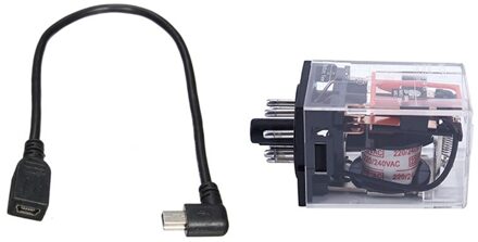 1 Pcs GPS Mini USB 5Pin Male to Female Extension Data Cable 24cm & 1 Pcs AC 220V/230V Coil Voltage PCB Power Relay