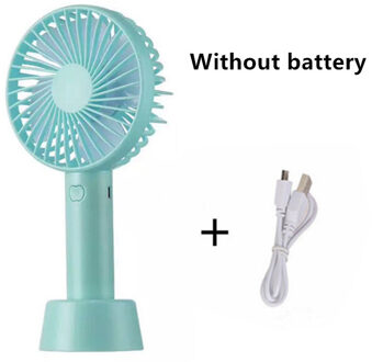 1 Pcs Handheld Persoonlijke Mini Fan Usb Oplaadbare Draagbare Ventilator Koeler Met Strap Verstelbare 3 Speed Voor Kantoor Outdoor Reizen blauw