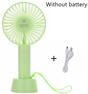 1 Pcs Handheld Persoonlijke Mini Fan Usb Oplaadbare Draagbare Ventilator Koeler Met Strap Verstelbare 3 Speed Voor Kantoor Outdoor Reizen groen