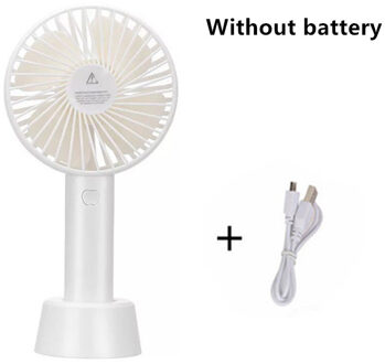 1 Pcs Handheld Persoonlijke Mini Fan Usb Oplaadbare Draagbare Ventilator Koeler Met Strap Verstelbare 3 Speed Voor Kantoor Outdoor Reizen wit