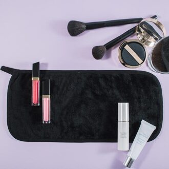 1 Pcs Herbruikbare Microfiber Gezichtsreiniging Handdoeken Doek Make Remover Handdoek Reiniging Schoonheid Wassen Gereedschap zwart 40x18cm