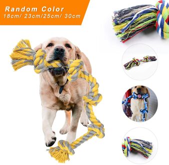 1 Pcs Hond Bite Touw Speelgoed Huisdieren Honden Supplies Pet Dog Puppy Katoen Chew Knot Toy Duurzaam Gevlochten Bone Touw funny Tool Willekeurige Kleur 23cm