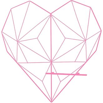 1 Pcs Iron Hartvormige Diy Grid Mesh Foto Rack Foto 'S Postkaart Houder Opslag Plank Muur Opknoping Thuis Slaapkamer decor Полка Roze