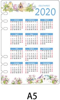 1 Pcs Jaar Kalender 6 Gaten Index Divider Dagboek Bindmiddel Wekelijkse Planner Notebooks A5 A6 Kantoor School Briefpapier Leveringen Style1-A5