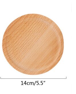 1 Pcs Japanse Hout Ronde Plaat Natuurlijke Houten Cake Brood Gerechten Dessert Dienblad Hout Sushi Plaat Servies Servies 14cm