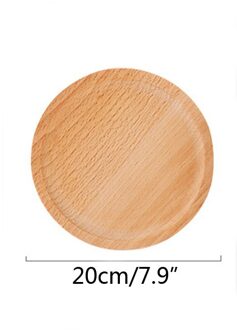 1 Pcs Japanse Hout Ronde Plaat Natuurlijke Houten Cake Brood Gerechten Dessert Dienblad Hout Sushi Plaat Servies Servies 20cm