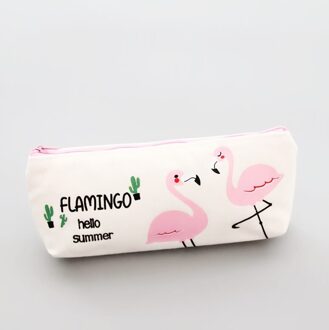 1 Pcs Kawaii Etui Flamingo Canvas Estuches School Potlood Doos Pencilcase Potlood Tas Schoolbenodigdheden Briefpapier