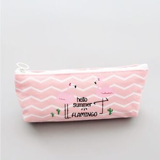 1 Pcs Kawaii Etui Flamingo Canvas Estuches School Potlood Doos Pencilcase Potlood Tas Schoolbenodigdheden Briefpapier