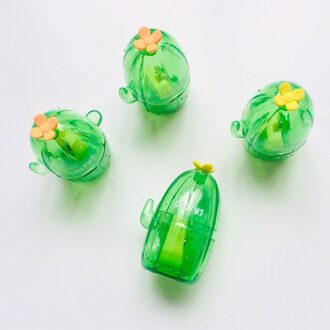 1 Pcs Kawaii Groene Plant Cactus Plastic Enkel Gat Puntenslijpers Voor Potloden Cutter School Office Student Briefpapier