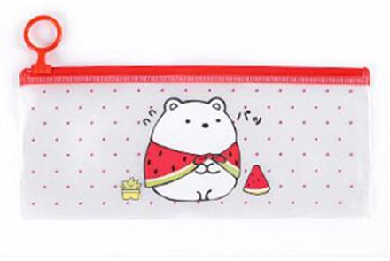 1 Pcs Kawaii Pu Etui Ananas School Potlood Doos Pencilcase Potlood Tas Schoolbenodigdheden Briefpapier rood