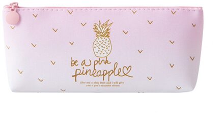 1 Pcs Kawaii Pu Etui Ananas School Potlood Doos Pencilcase Potlood Tas Schoolbenodigdheden Briefpapier
