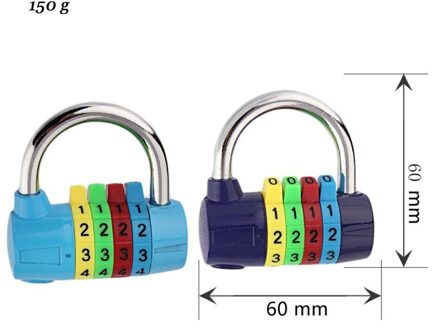 1 pcs Kleurrijke 4 Dial Digit Brief Combinatie Lock Travel Beveiliging Codeslot Dagboek Wachtwoord Hangslot Bagage Lock Tool