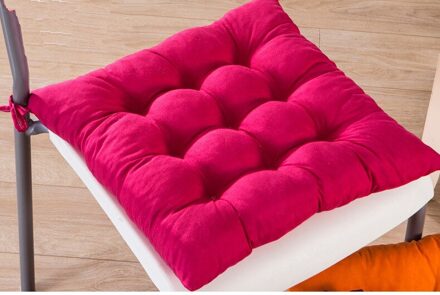 1 Pcs Kleurrijke Zachte Home Office Decor Square Katoen Zitkussen Kussen Billen Stoelkussen roos rood