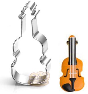 1 Pcs Kookgerei Reposteria Patisserie Muziek Viool Metalen Biscuit Mold Cookie Cutter Fondant Taart Decoreren Gereedschappen Gebak Winkel Diy