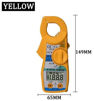 1 Pcs Lcd Digitale Multimeter Ac/Dc Huidige Ammeter Spanning Weerstand Capaciteit Volt Amp Ohm Meter Met Tester probe geel