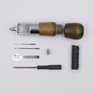 1 Pcs Leather Hand Stitcher Naaien Gereedschap Kit Naald Draad Schoenen Reparatie Professionele Verwisselbare Lijn Diy Houten Handvat Handgemaakte A type