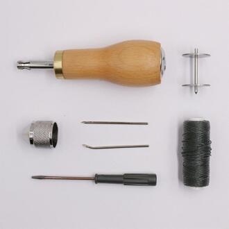 1 Pcs Leather Hand Stitcher Naaien Gereedschap Kit Naald Draad Schoenen Reparatie Professionele Verwisselbare Lijn Diy Houten Handvat Handgemaakte B type
