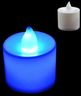 1 Pcs Led Kaars Multicolor Lamp Simulatie Kleur Vlam Thee Licht Thuis Bruiloft Verjaardagsfeestje Decoratie TSLM1 blauw