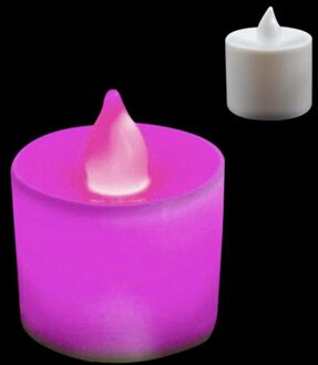 1 Pcs Led Kaars Multicolor Lamp Simulatie Kleur Vlam Thee Licht Thuis Bruiloft Verjaardagsfeestje Decoratie TSLM1 paars