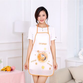 1 Pcs Leuke Cartoon Fruit Print Volwassen Schorten Oilproof Mouwloze Bbq Bib Schort Voor Vrouwen Koken Bakken Vrouwen Waterdichte Schort 04