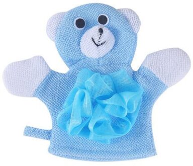 1 Pcs Leuke Kinderen Baby Douche Baden Badhanddoek Dieren Stijl Douche Wassen Doek Handdoeken blauw beer