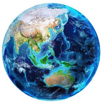 1 Pcs Lichtgevende Blauwe Aarde Cartoon Diy 3d Muurstickers Voor Kinderen Kamers Slaapkamer Muur Sticker Home Decor Living kamer 04 / Diameter30cm