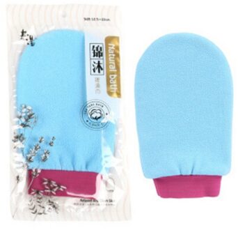 1 Pcs Magic Bad Handschoenen Handdoek Exfoliërende Mitt Scrub Handschoen Voorbereiding Douche Scrub Handschoenen 4 Kleuren 21x14cm Blauw