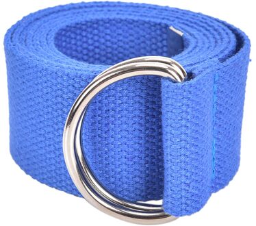 1 Pcs Metalen Gesp Dubbele Ringen Nylon Canvas Strap Casual Tailleband Vrouwen Riem 130 Cm * 3.8 Cm blauw