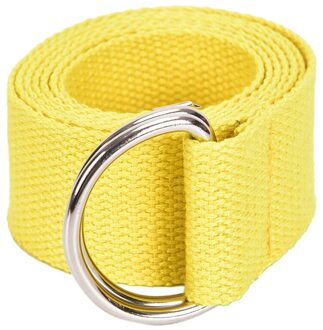 1 Pcs Metalen Gesp Dubbele Ringen Nylon Canvas Strap Casual Tailleband Vrouwen Riem 130 Cm * 3.8 Cm geel