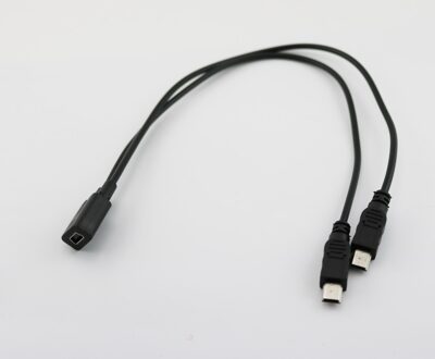 1 pcs Mini USB 2.0 Female Naar Dual 2x Mannelijke Splitter Y Extension Charger Adapter Kabel Snoer 30 cm