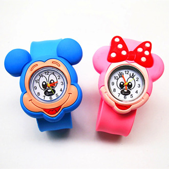 1 Pcs Minnie Shape Children Watches Kids Wrist Quartz Watch Silicone Strap Cute Cartoon Style Fashion Baby Birthday Gift
