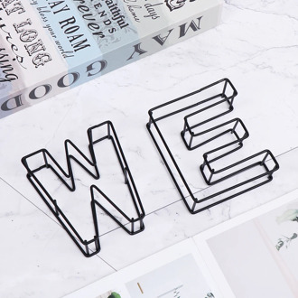 1 pcs Modern Industrial Style Cafe Adornment Wrought Iron Alphabet Doorplate Sign Metal Black Hollow Letter Home Decoration