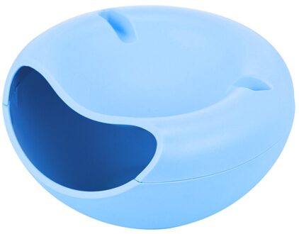 1 Pcs Moderne Woonkamer Creatieve Vorm Lui Snack Kom Plastic Dubbele Lagen Snack Opbergdoos Kom Lui Fruitschaal kom blauw