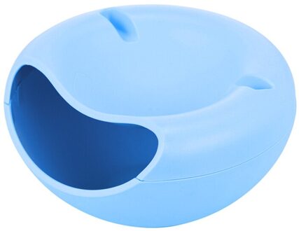 1 Pcs Moderne Woonkamer Creatieve Vorm Lui Snack Kom Plastic Dubbele Lagen Snack Opbergdoos Kom Lui Fruitschaal kom Blauw