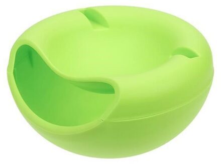 1 Pcs Moderne Woonkamer Creatieve Vorm Lui Snack Kom Plastic Dubbele Lagen Snack Opbergdoos Kom Lui Fruitschaal kom groen